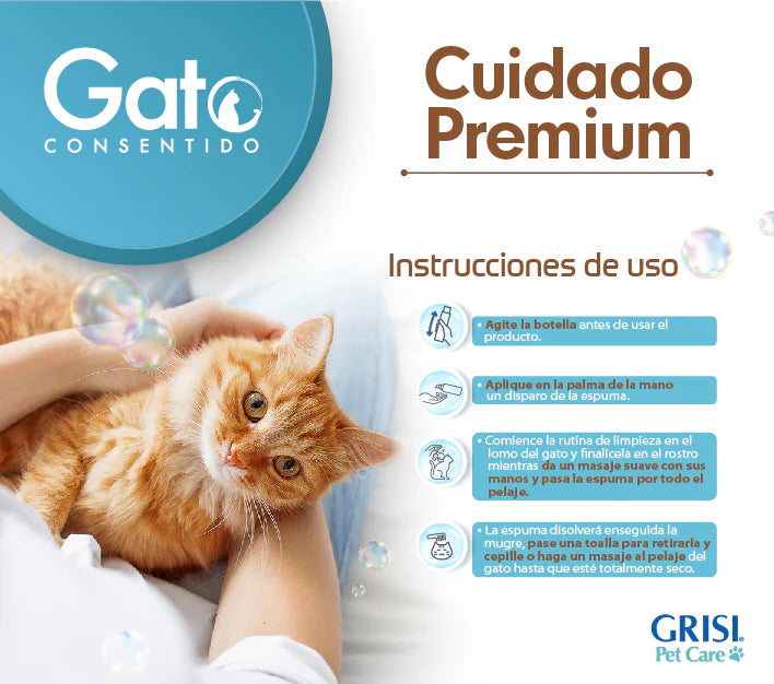 Pack de 3 Espuma de Limpieza en Seco Gato Consentido