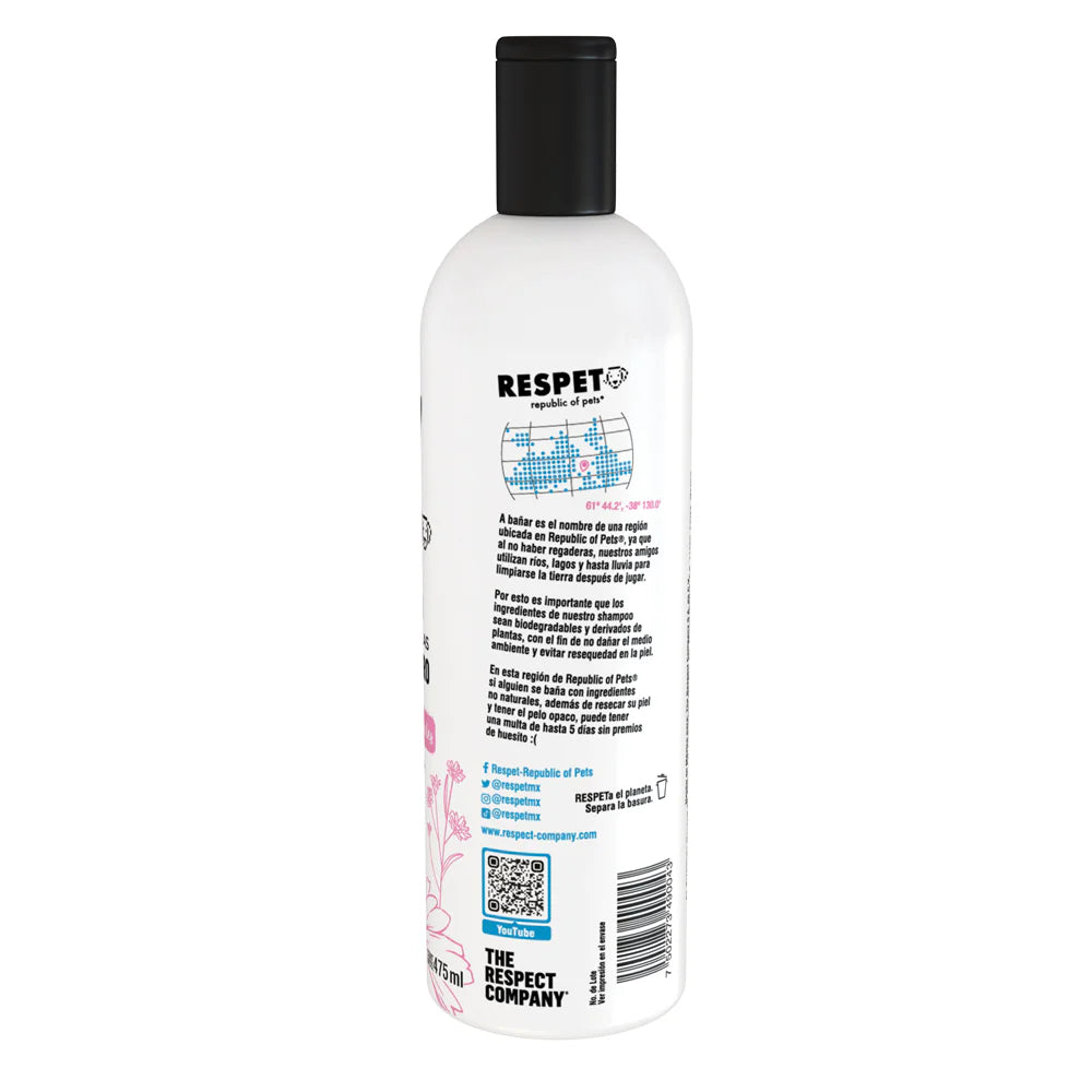 Pack de 3 Shampoo RESPET de Pelo Claro para perro aroma a Verbena y Té Blanco