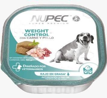Lata de Alimento Húmedo para Perro Nupec a domicilio CDMX Adulto Nupec Weight Control 100gr | Alimento Húmedo para Perro Nupec a domicilio CDMX | Disponible en Petzer.mx