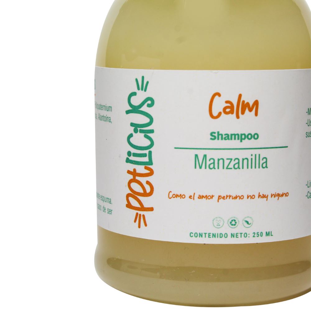 Shampoo para Perro y Gato Petlicius con Manzanilla Calm 250ml Etiqueta de SHAMPOO PERROS Y GATOS Petlicius