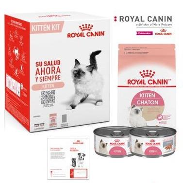 Pack Bienvenida para Gatito Royal Canin (1 Bulto Kitten 1.59kg + 2 latas 165gr + Cartilla) Petzer©