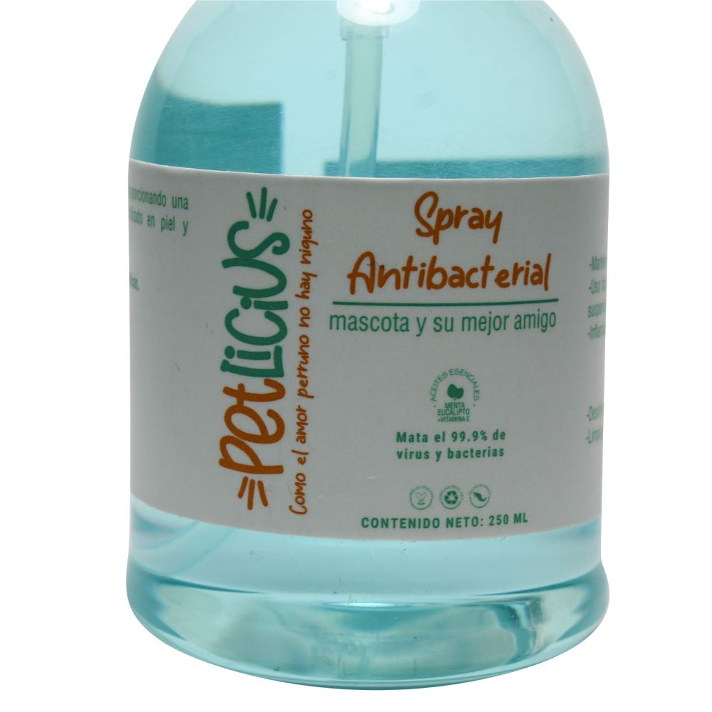 Etiqueta Spray Antibacterial Petlicius