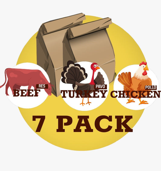 Comida Natural para Perro Doggeat Proteína de Pollo, Pavo, Res (7 pack) Alimento Natural Perros Doggeat