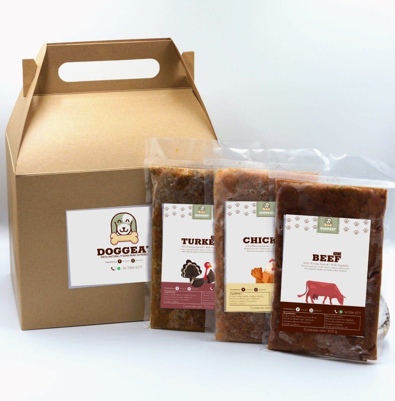 Alimento Natural Perros Doggeat paquete de 7