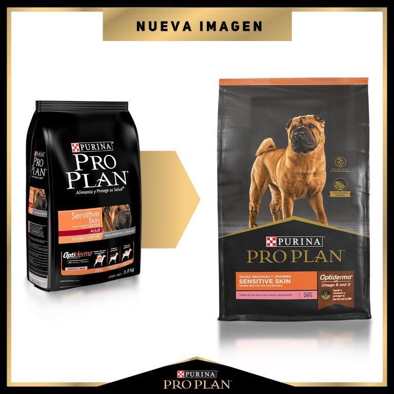 Croqueta para Perro Adulto Pro Plan Sensitive Skin Razas Medianas y Grandes 3kg Alimento Seco Perros Pro Plan