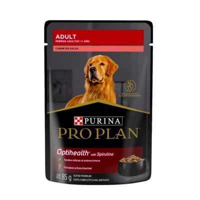 Caja de 24 Sobres Perro Adulto Pro Plan Carne 85g | Alimento Humedo Para Gato a domicilio CDMX | Disponible en Petzer.mx