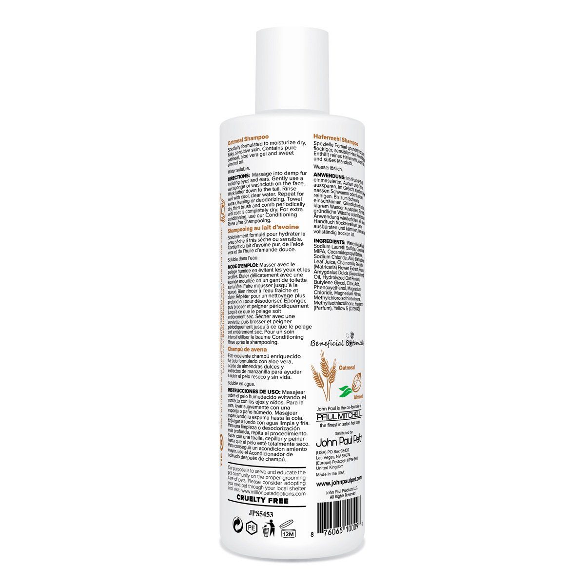 Shampoo para Piel Sensible Perro o Gato John Paul Pet 473ml| Envío a domicilio CDMX | Petzer