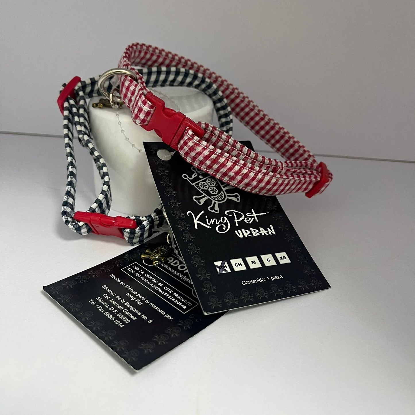 Collar Hecho a Mano para Perro Extra Chico o Gato Adulto King Pet Petzer©