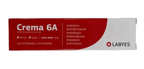 Crema Dermatológica 6A para Perro o Gato Labyes 15g | Envío a domicilio CDMX | Disponible en Petzer