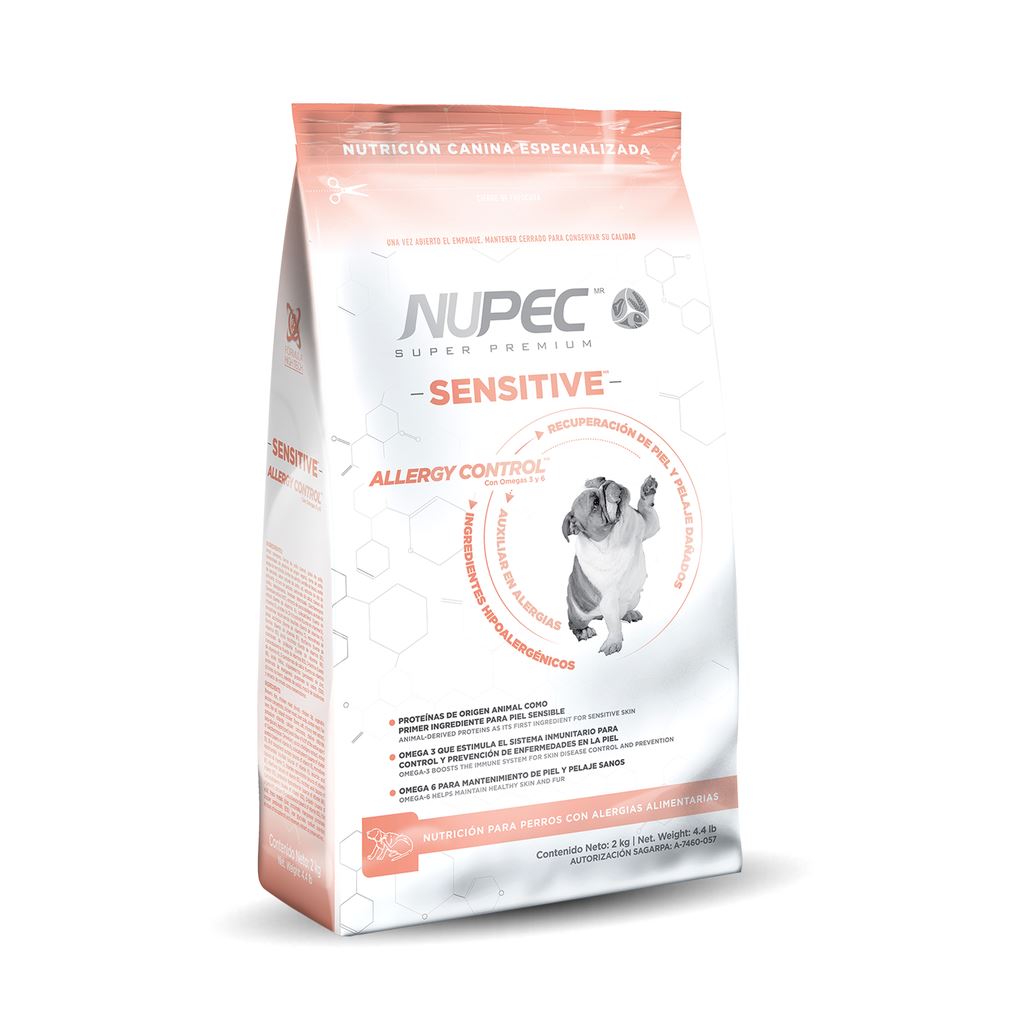 Bulto Croquetas para Perro Nupec Sensitive Allergy Control Raza Medianas y Grandes 2kg | Alimento Seco Especializdo para Perros a domicilio en CDMX | Disponible en Petzer.mx
