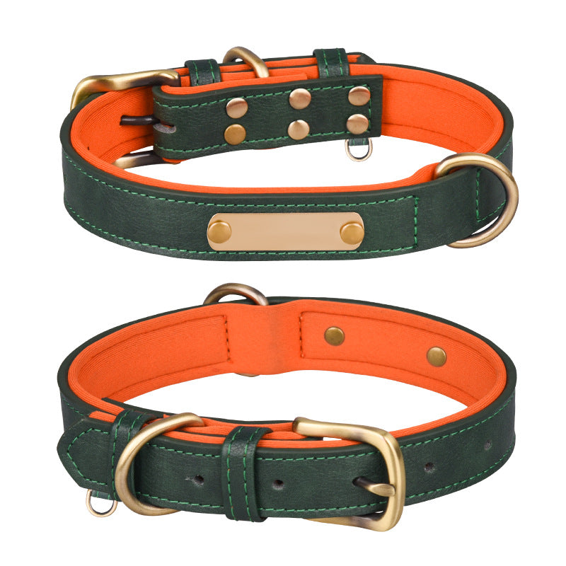 Collar para perro o gato verde con naranja