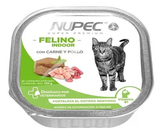 Lata para Gato Adulto Nupec Indoor 100gr | Alimento Húmedo para Gato Nupec a domicilio CDMXNupec | Disponible en Petzer.mx