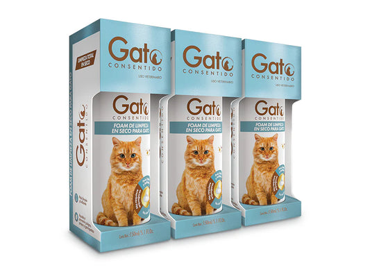 Pack de 3 Espuma de Limpieza en Seco Gato Consentido