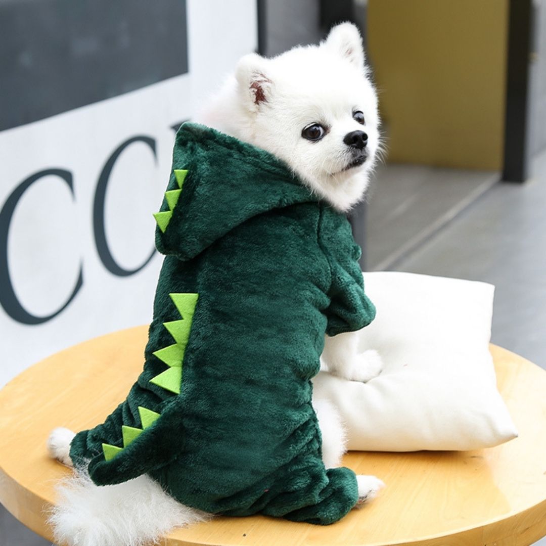 Sudadera para perro y gato diseño de dinosaurio