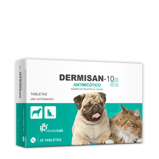 Mederilab Dermisan -10 Tabletas 30pz Antimicotico Para Perro y Gato