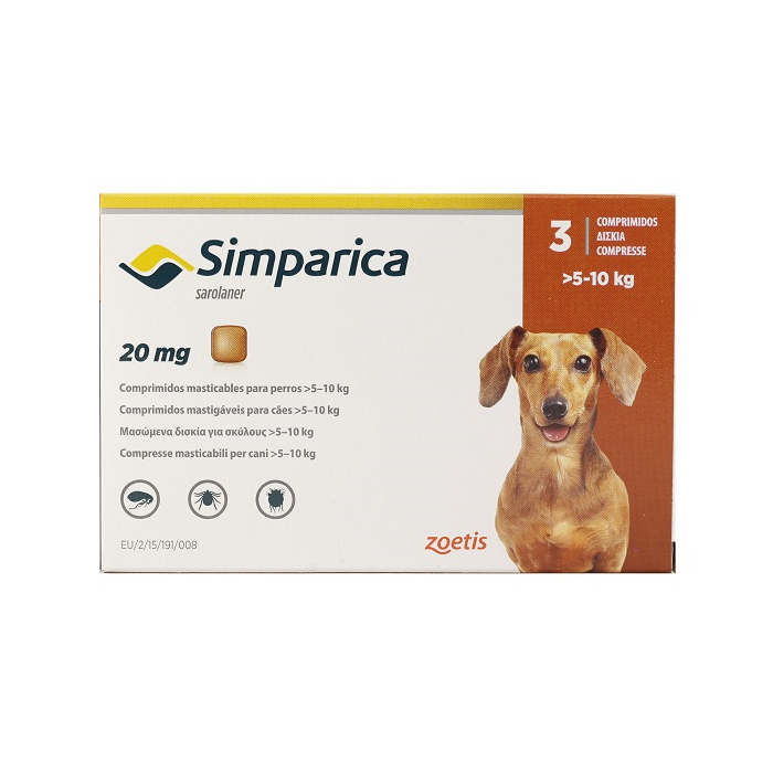 Desparasitante Simparica 20 mg | Ectoparasiticida