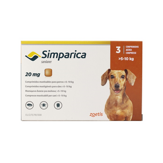 Desparasitante Simparica 20 mg | Ectoparasiticida