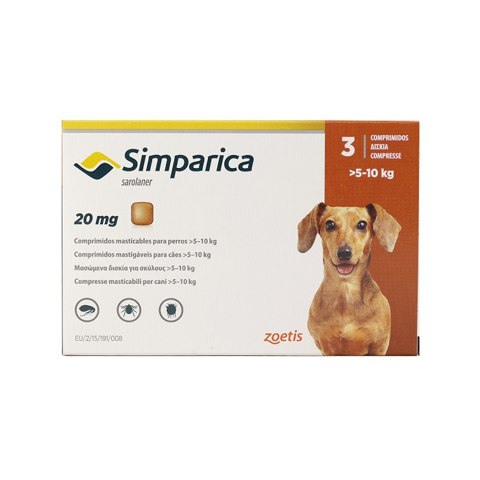 Antiparasitario Simparica 20 mg | Ectoparasiticida