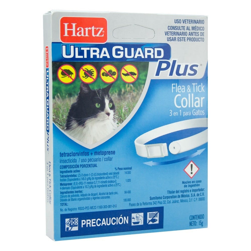 Collar Antipulgas para Gato Hartz Ultra Guard Plus 3 en 1 Higiene Hartz 