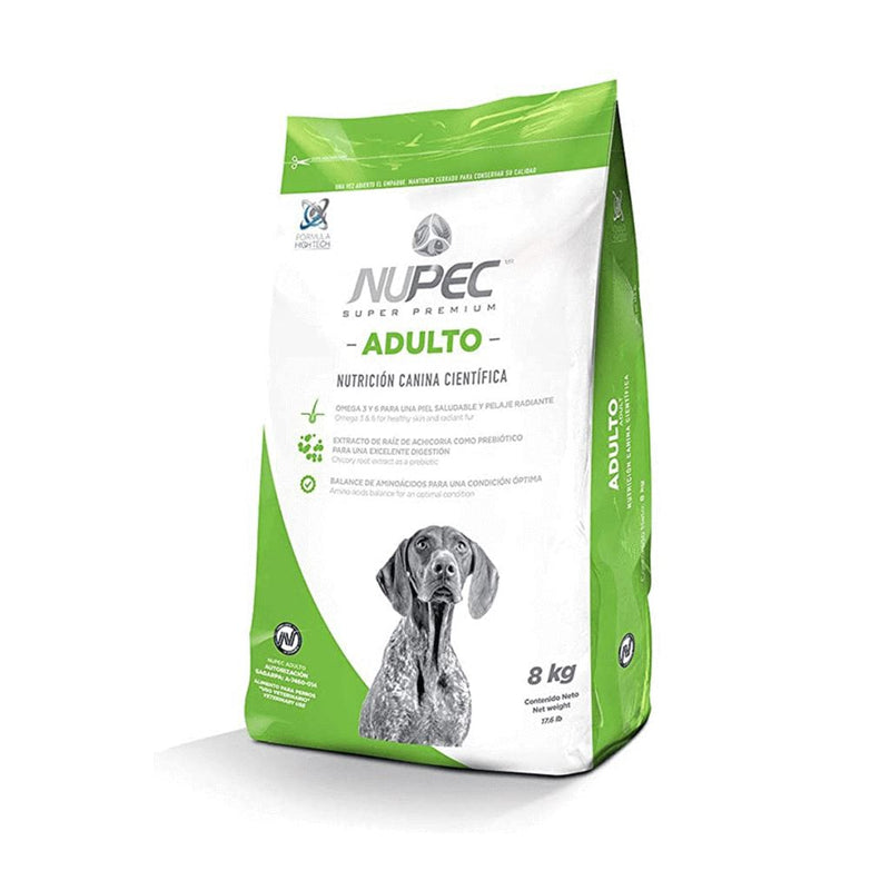 Bulto Croquetas para Perro Adulto Nupec Razas Grandes 8kg | Alimento Seco para Perros a domicilio CDMX | Disponible en Petzer.mx