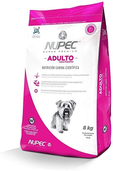 Bulto Croquetas para Perro Adulto Nupec Raza Chica 8kg | Alimento Seco para Perros a domicilio CDMX | Disponible en Petzer.mx