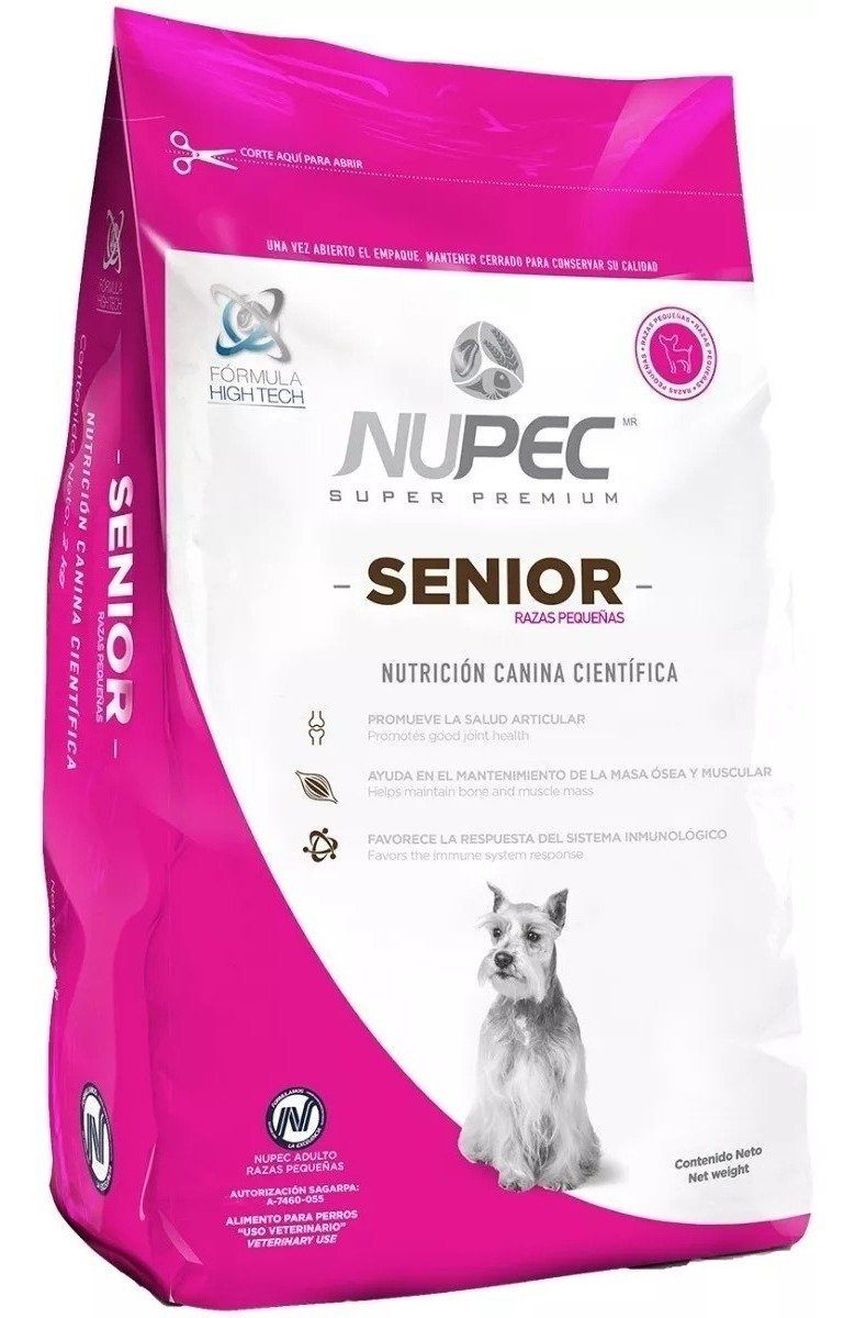 Bulto Croquetas para Perro Senior Nupec Razas Pequeñas 2kg | Alimento Seco para Perros a domicilio CDMX | Disponible en Petzer.mx