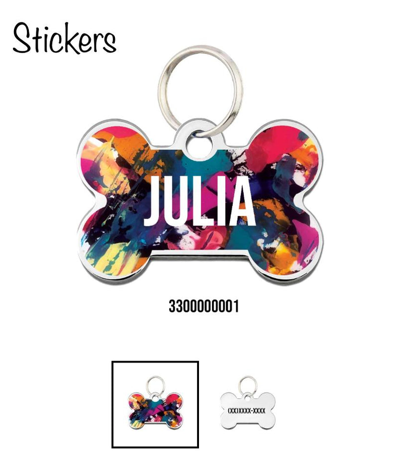 Placa para Perro o Gato Julia & Bruno Accesorio Julia and Bruno Placa - Pintada a Mano - Stickers 