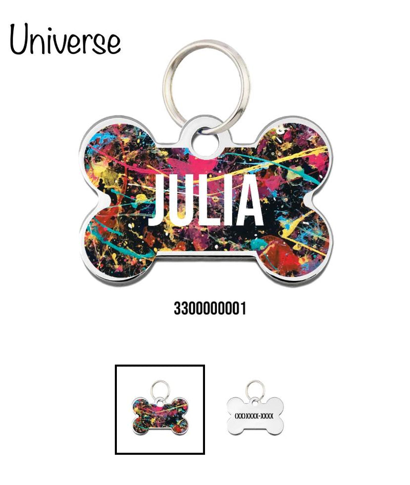 Placa para Perro o Gato Julia & Bruno Accesorio Julia and Bruno Placa - Pintada a Mano - Universe 
